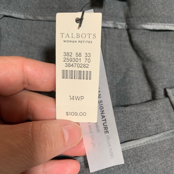 NWT Talbots Signature ankle Gray Dress Pants. Petites. Size 14WP. - Picture 5 of 11